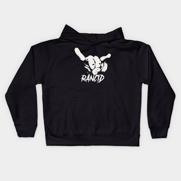 rancid horn sign Kids Hoodie by sumurbatu